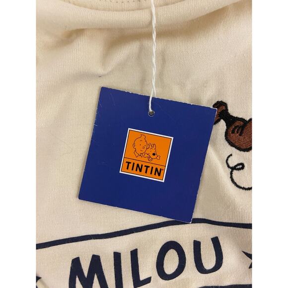 The Adventures Of Tintin Vintage Movie T-Shirt Short Sleeve Size 12 Cream NWT - Picture 4 of 9